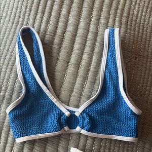 Zaful Blue and White Bikini Top